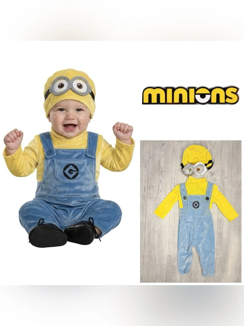 Minions Jumpsuit Halloween Costume cosplay dress up size 12-18months